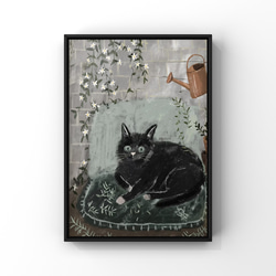 絵画 | イラストポスター 43 ☆ 【きれいなシャム猫】 絵画 アカザ麦