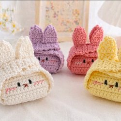 うさぎ耳ミニポーチ AirPodsケース・かぎ針編みハンドメイド その他