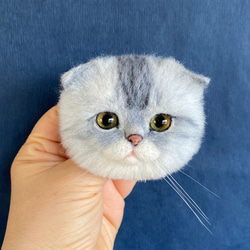 羊毛フェルト猫 全身 リアル可愛い三毛のマンチカン 羊毛フェルト