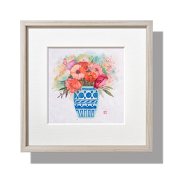 クリスマスローズ-2】額縁付き スケッチ原画 一点物 特典付き 絵画