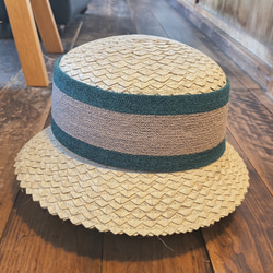 麦わら サンバイザー 日本製 5色展開 ハンドメイド 岡本帽子 キャップ