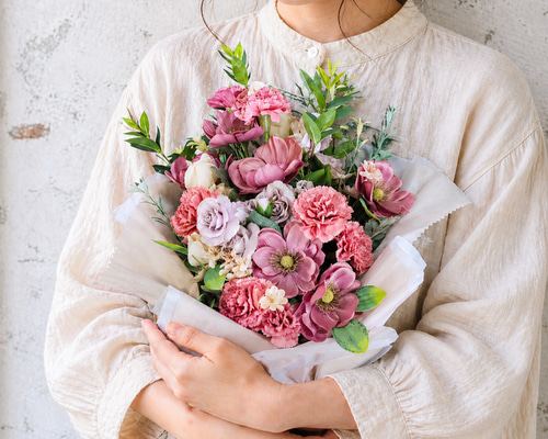 母の日｜そのまま渡して長く飾れる2WAYブーケ｜スワッグ・花瓶でも