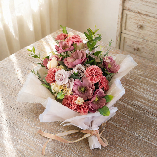 母の日｜そのまま渡して長く飾れる2WAYブーケ｜スワッグ・花瓶でも