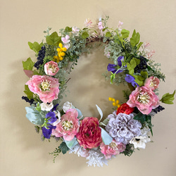 オールドローズとダリアのお花のリース  フラワーリース  リース  造花 hqdefault.jpg