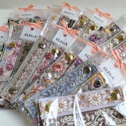 送料無料』長め♡3つセット♡インド刺繍リボンのおしゃれコード