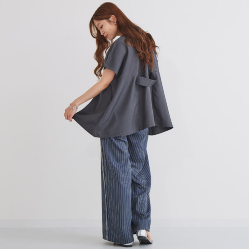 SS新作】涼やか麻タッチブローチ風ボタンジレ Vネックベスト ワン