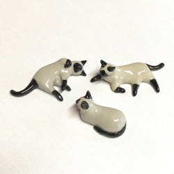猫の箸置き三態（シャム猫） 猫グッズ 猫雑貨 箸・箸置き gatti_zakka