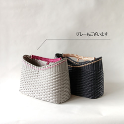 ブラック×シャンパンゴールドのパラコードかごバッグ2way｜B5サイズ・長さ調節可・内ポケット 17枚目の画像
