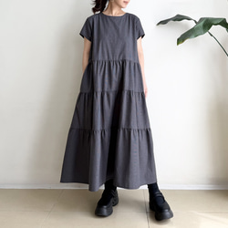 リバティ【Yoshie】チュニックワンピース 受注製作毎日着たいぽわん袖ワンピース リバティyoshie ワンピース