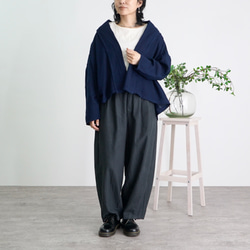 ショートガーゼ羽織り/ネイビー/知多木綿ダブルガーゼ 5枚目の画像