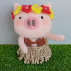 羊毛フェルトのぶーぶーぶたちゃんストラップ・受注制作 羊毛フェルト