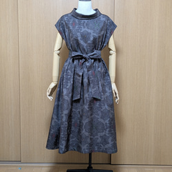 SOLD 着物リメイク ギャザースカート 大島紬 M〜L ロングスカート