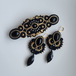 ソウタシエ フラメンコ アクセサリー セット グリーン ピアス（フック
