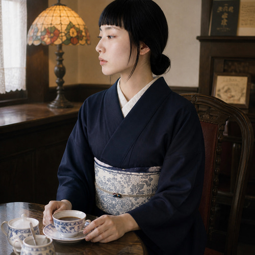着物 単衣 【宵藍】夏 浴衣 無地 セオα(セオ・アルファ) 着物 閃光舎
