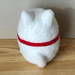 たまご型猫(白)(大)置物 6枚目の画像