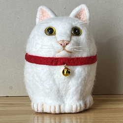 茶トラ猫の顔のキーホルダー(羊毛フェルト) 羊毛フェルト 工房TAKA