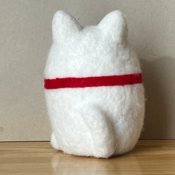 たまご型猫(白)(大)置物 5枚目の画像