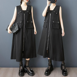 ❤️大きいサイズ ベスト　ジレ❤️レディース 　春夏　新品 ジップ　袖なし 4枚目の画像