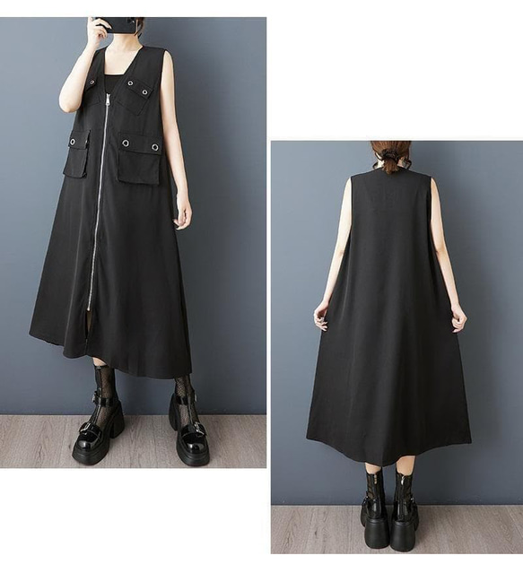 ❤️大きいサイズ ベスト　ジレ❤️レディース 　春夏　新品 ジップ　袖なし 3枚目の画像