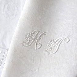フランスアンティーク 薄手コットン 超大判一枚布 3.1x2.2m 手刺繍レース フランス製 手刺繍コットンレース 幅広 - アンティークファブリック