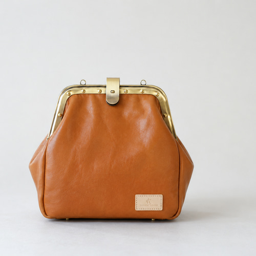 【ハンドメイド】 がま口リュック　#909 新作・がま口 ラックスリュック 本革バッグ手作りのレザーバッグ