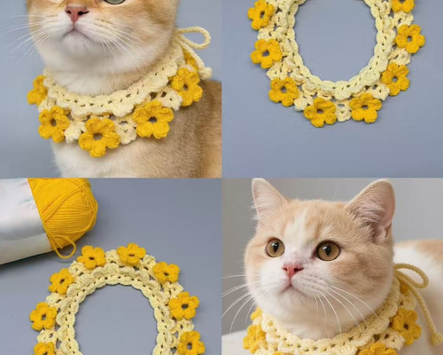 EMY's Gallery 猫襟 ワンちゃん襟 首輪 カギ編み 犬襟 つけ襟