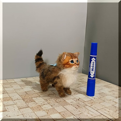 羊毛フェルト 猫 キジ猫さん キジトラ ねこ ネコ 羊毛フェルト