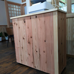 幅140センチ レジカウンター 荷物置き台付き 机・デスク エバー