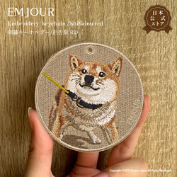 キーホルダー 猫 刺繍 ネコ 茶トラ トラ猫 チャーム ペット お散歩