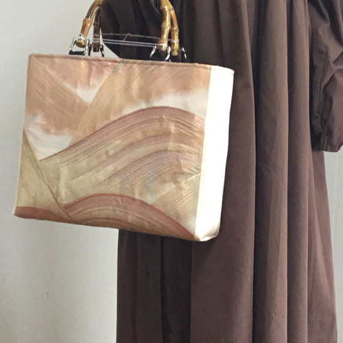 花ぷらら・シンプルで使いやすい・ハンドメイド・袋帯・トートバッグ・227 花ぷらら・シンプルで使いやすい・洋服でも着物でも使える