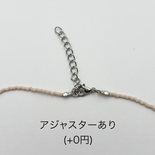 デリカビーズ　チョーカー２点ネックレス1点　セット 天然石ペトリファイドウッド×デリカビーズ シンプルネックレス 35cm