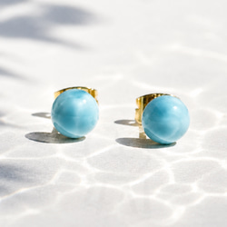 1点作品⭐︎ ペアシェイプ型ラリマーピアス　　イヤリングに変更可能☺︎ ラリマー ピアス の人気通販｜Creema(クリーマ) ハンドメイド・手作り