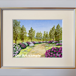 三春滝桜」透明水彩画 原画 風景画 額縁付 SMサイズ 絵画 Oni 通販