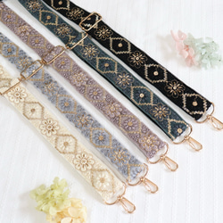 再販】＊パッチンピン＊ 7cm 三角ピン 中 インド刺繍リボン ヘアピン