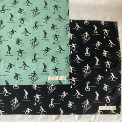 m様オーダー品】入園入学絵本袋手提げ歌留多袋コーデル袋☆さめサメ大