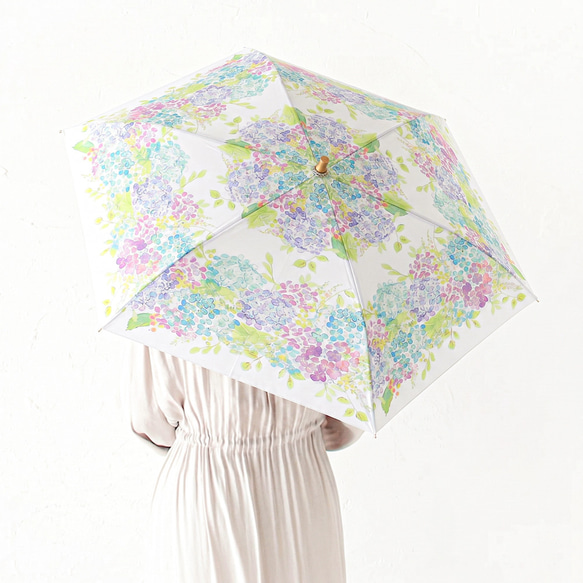 折りたたみ傘】紫陽花【UVカット99.9%以上】【晴雨兼用】【軽量】【花