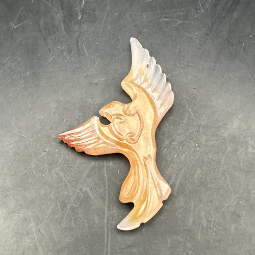 送料無料　中国古玩　瑪瑙（メノウ）製鳥彫刻置物　高さ12.5ｃｍ 虹入り 瑪瑙 メノウ 鳥 カービング 天然石 置物 パワーストーンの通販