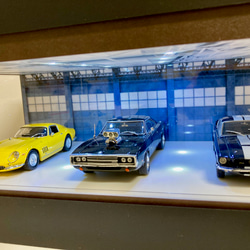 1/64仕様・退廃的・ディスプレーBOX /白色LED照明10灯・ネオガレージ 1/64仕様・セール品・ディスプレーBOX /白色LED照明10灯・ネオジオラマ