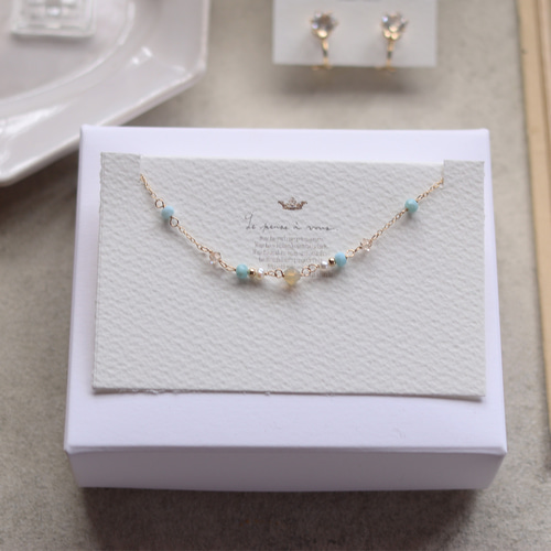 new! 14kgf 蕾フローライト&ハートラリマー　ブレス ラリマー/Jardin/14KGFブレスレット ブレスレット Urim,Thummim 通販