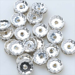 【20個】平ロンデル★12mm/ホワイトシルバー★平型 スペーサー ビーズ ブレスレット アクセサリーパーツ 2枚目の画像