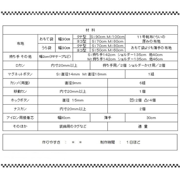 【型紙&レシピ】型紙ツインバッグ＜送料無料＞ 17枚目の画像