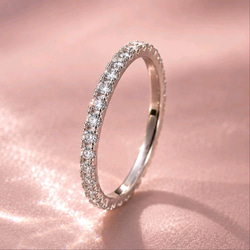 18金【ハーフエタニティリング 天然ダイヤモンド0.22ct】9号 11号 13号