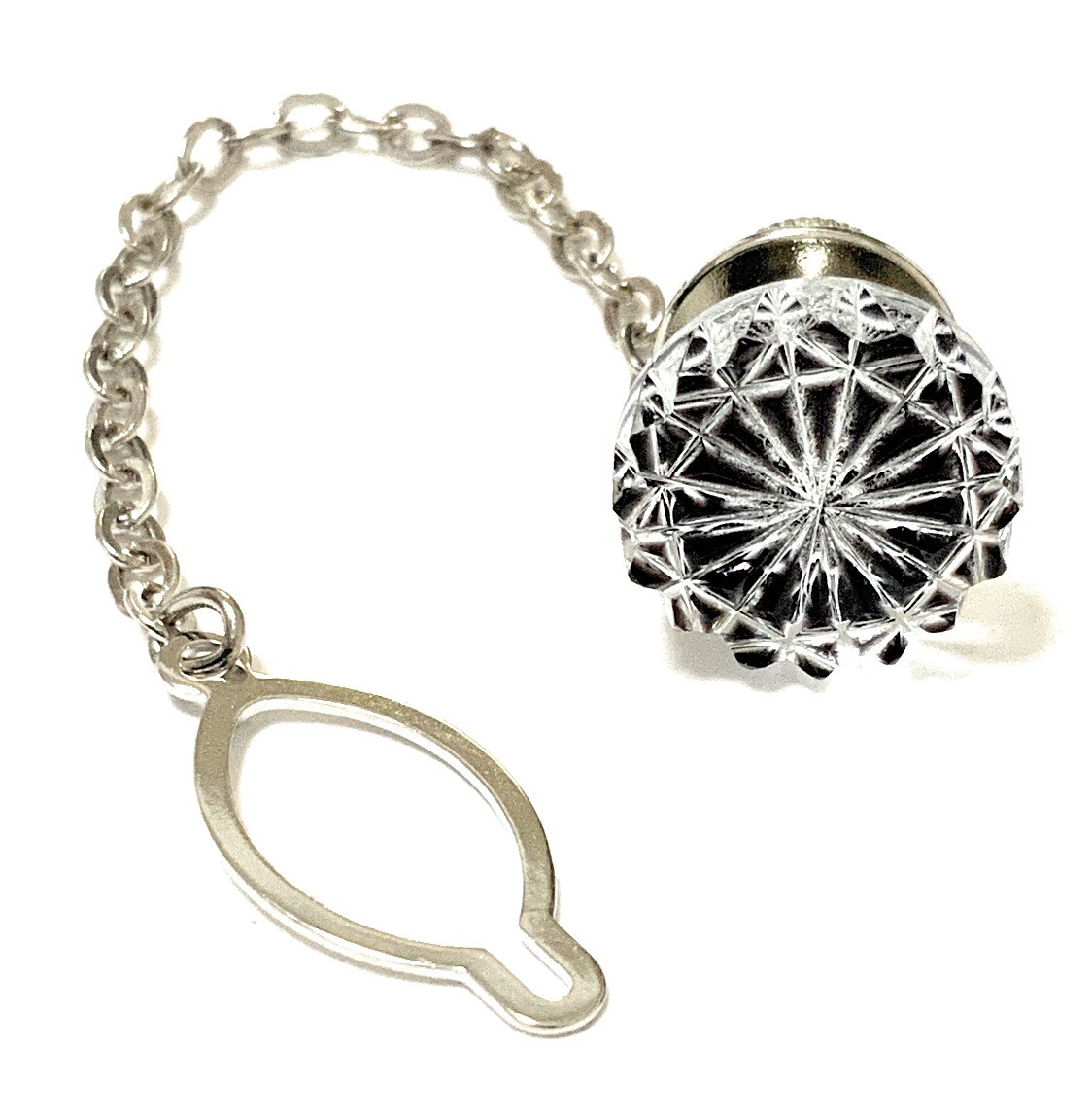 東京切子　タイタック 　菊 ブラック（手磨き）