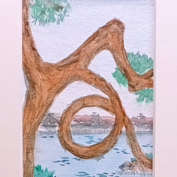 竹林抽象 水彩画原画 絵画 yko 通販 8305141｜Creema(クリーマ