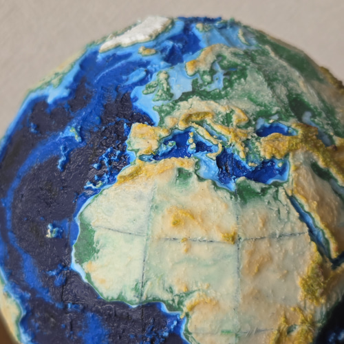 1億分の1の地球】12.7cm 立体3Dダイナミック・レリーフ地球儀（木製