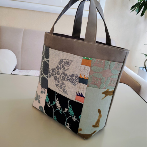 ♡handmade♡ ミナペルホネン　　パッチトートバッグ M✰ミナペルホネンのトートバッグ／ハンドメイド／愛しのパッチワーク