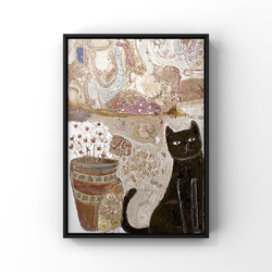 絵画 | イラストポスター 43 ☆ 【きれいなシャム猫】 絵画 アカザ麦