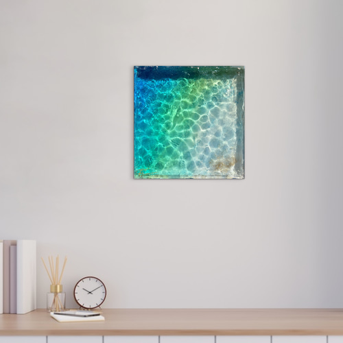 現品有り 現画販売 アートパネル 水面 NO.61 エメラルド の海 濵村裕二