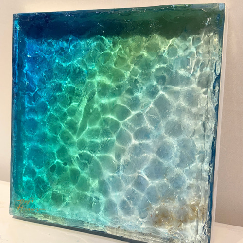 現品有り 現画販売 アートパネル 水面 NO.61 エメラルド の海 濵村裕二