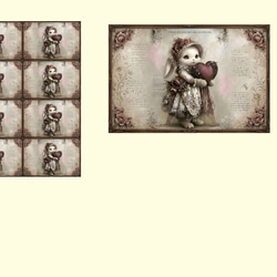 オリジナル 生地 ブロックデザイン ハンドメイド素材 クラフト ウサギ